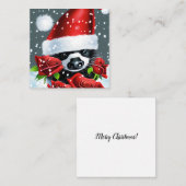 かわいいクリスマスのスカンク ノートカード (正面/裏面)