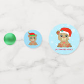 かわいいクリスマスのテディベア コンフェッティ (正面)