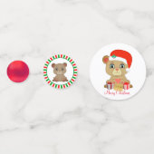 かわいいクリスマスのテディベア コンフェッティ (裏面)