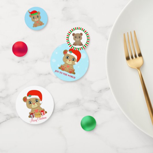 かわいいクリスマスのテディベア コンフェッティ (グループ)