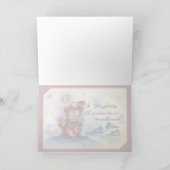 かわいいクリスマスのテディ シーズンカード (内部)