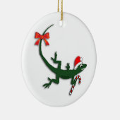 かわいいクリスマスのトカゲの休日のオーナメント セラミックオーナメント (右)