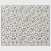 かわいいクリスマスのトスのプリントのギフトの包装紙 ラッピングペーパー (フラット)