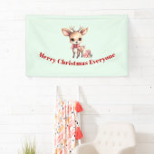 かわいいクリスマスのトナカイとホリデーギフト 横断幕 (インサイチュ)