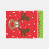 かわいいクリスマスのトナカイのフリースブランケット フリースブランケット (正面(横))