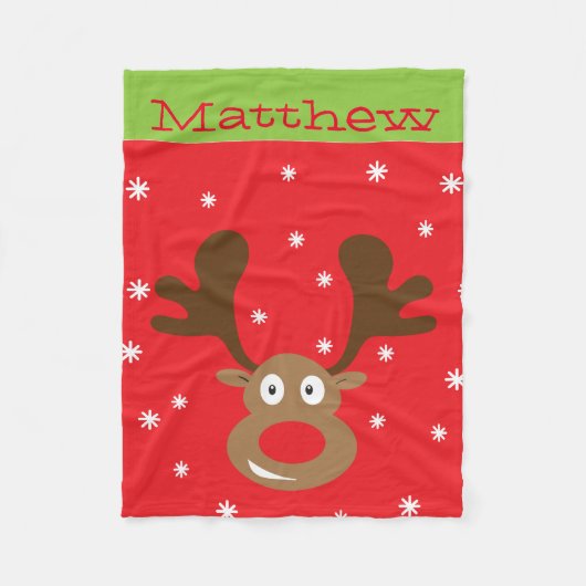かわいいクリスマスのトナカイのフリースブランケット フリースブランケット (正面)