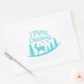 かわいいクリスマスのトナカイのホリデーシール スクエアシール (封筒)