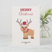 かわいいクリスマスのトナカイの家族の名前 シーズンカード (スタンド正面)