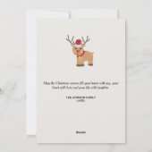 かわいいクリスマスのトナカイの家族の名前 シーズンカード (裏面)
