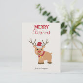 かわいいクリスマスのトナカイの家族の名前 シーズンポストカード (スタンド正面)