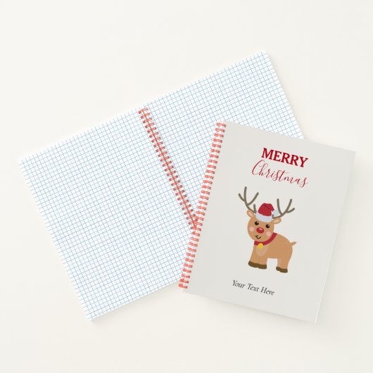 かわいいクリスマスのトナカイの家族の名前 ノートブック (内部)