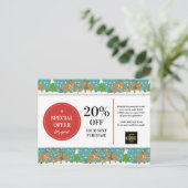 かわいいクリスマスのトナカイカスタムのクーポン割引 ポストカード (スタンド正面)