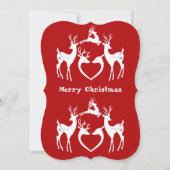 かわいいクリスマスのトナカイ白サンタヘルパーカード (裏面)