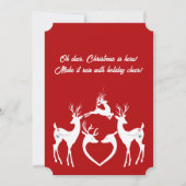 かわいいクリスマスのトナカイ白サンタヘルパーカード シーズンカード (正面)