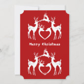 かわいいクリスマスのトナカイ白サンタヘルパーカード シーズンカード (裏面)