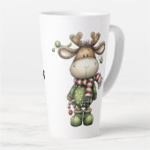 かわいいクリスマスのトナカイ カフェラテマグ (右アングル)