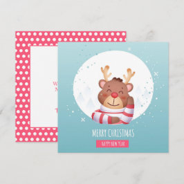 かわいいクリスマスのトナカイ クリスマスカード