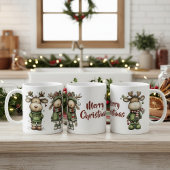 かわいいクリスマスのトナカイ コーヒーマグカップ