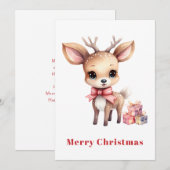 かわいいクリスマスのトナカイ シーズンカード (正面/裏面)