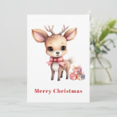 かわいいクリスマスのトナカイ シーズンカード (スタンド正面)