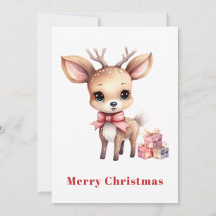 かわいいクリスマスのトナカイ シーズンカード