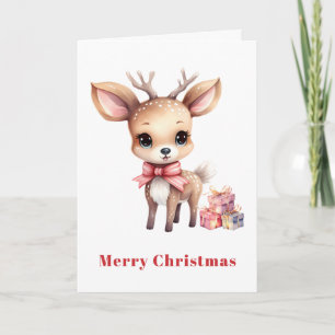 かわいいクリスマスのトナカイ シーズンカード