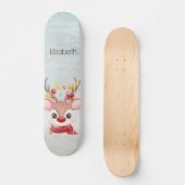 かわいいクリスマスのトナカイ スケートボード (正面)