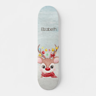 かわいいクリスマスのトナカイ スケートボード