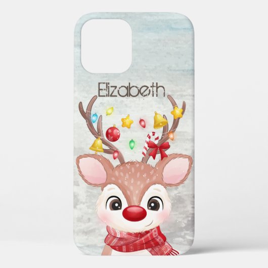 かわいいクリスマスのトナカイ Case-Mate iPhoneケース (裏面)