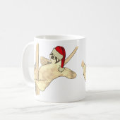 かわいいクリスマスのナマケモノ コーヒーマグカップ (正面左)