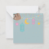 かわいいクリスマスのナマケモノ ノートカード (裏面)