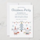 かわいいクリスマスのネズミと木 招待状 (正面)