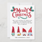 かわいいクリスマスのノームのカスタムグリーティングと写真 シーズンカード (正面)
