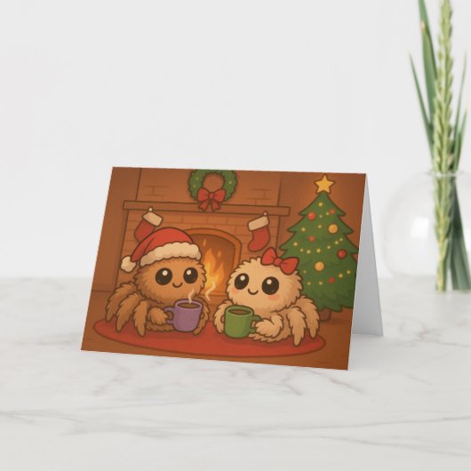かわいいクリスマスのハエトリグモ カード (正面)