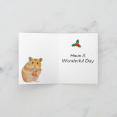 かわいいクリスマスのハムスターがプレゼントを持っている カード (内部)