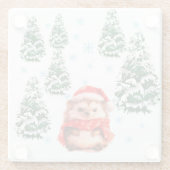 かわいいクリスマスのハリネズミ コースター - ユニークなホリデーH (裏面)