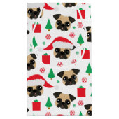 かわいいクリスマスのパグ スモールペーパーバッグ (裏面)