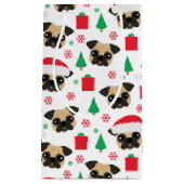 かわいいクリスマスのパグ スモールペーパーバッグ (正面)