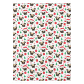 かわいいクリスマスのパグ テーブルクロス (正面)