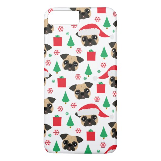 かわいいクリスマスのパグ Case-Mate iPhoneケース (裏面)