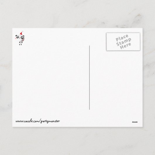 かわいいクリスマスのパンダくま シーズンポストカード (裏面)