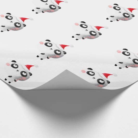 かわいいクリスマスのパンダくま ラッピングペーパー (角)