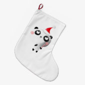 かわいいクリスマスのパンダくま ラージクリスマスストッキング (正面 (吊り時))