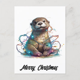 かわいいクリスマスのフォトスターinライト シーズンポストカード