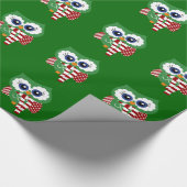 かわいいクリスマスのフクロウの包装紙 ラッピングペーパー (角)