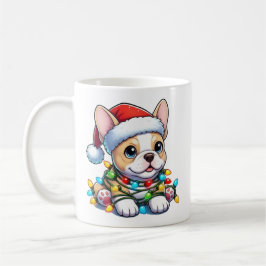 かわいいクリスマスのフレンチブルドッグマグ コーヒーマグカップ