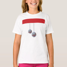 かわいいクリスマスのベル ラインアート Tシャツ
