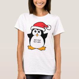 かわいいクリスマスのペンギンのカスタム Tシャツ