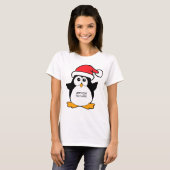 かわいいクリスマスのペンギンのカスタム Tシャツ (正面フル)