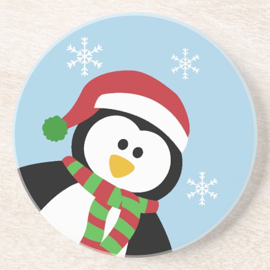 かわいいクリスマスのペンギンのコースター コースター (正面)